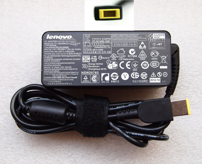 Genuine OEM Lenovo ADLX45NLC3/36200246 45W AC Adapter Charger IdeaPad Yoga 11