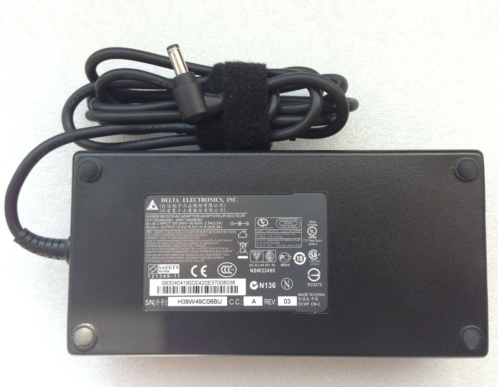 Original Charger Delta 180W 19.5V AC Adapter  MSI GP62MVR 6RF/GTX1060 Laptop