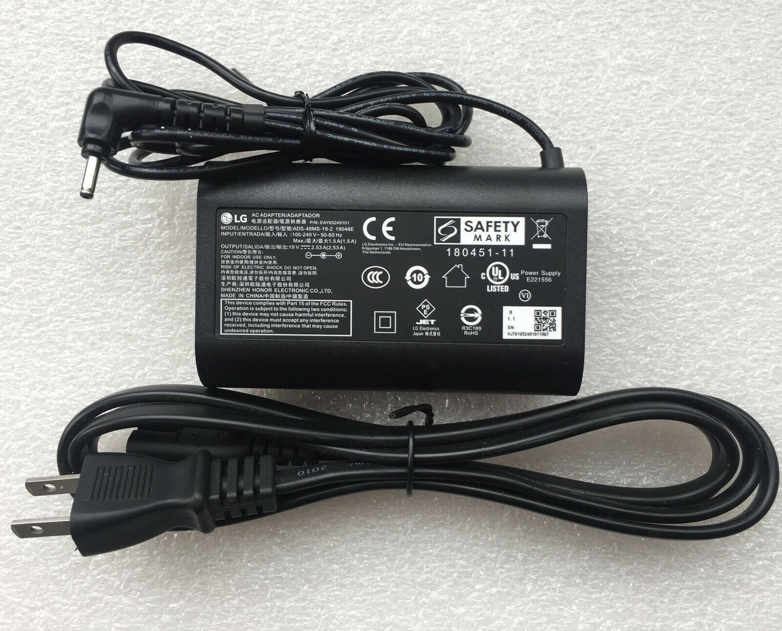 New Original LG Charger 48W AC Adapter&Cord  LG gram 15Z90N-R.AAS7U1,15Z90N-R.AAS9U1