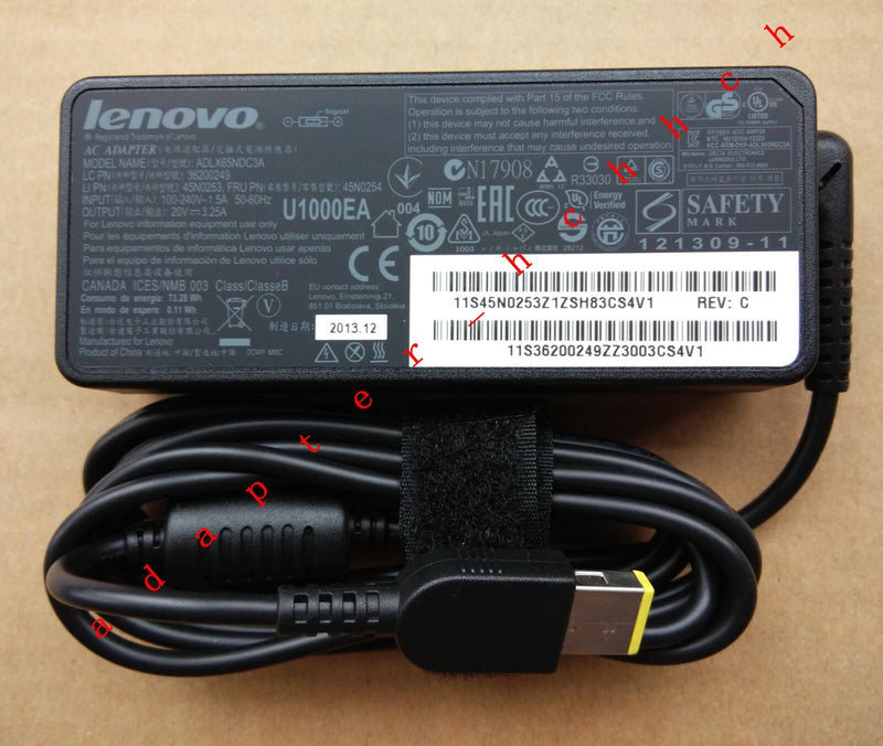 Original OEM 65W 20V AC Adapter for Lenovo ThinkPad X1 Carbon 20A8000MAU Laptop