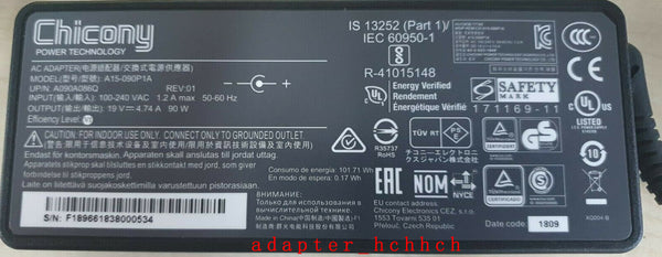 New Original OEM Chicony 19V 4.74A AC/DC Adapter for MSI Optix MAG301CR2 Monitor Charger