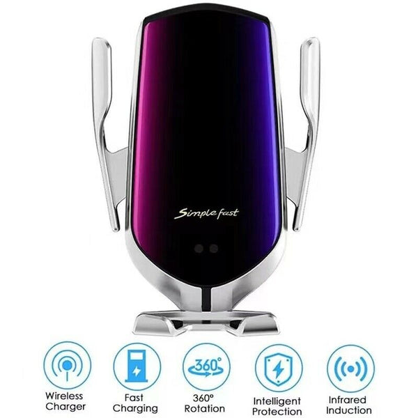 Wireless Automatic Clamping Smart Sensor Car Phone Holder Fast Charger Mount 10W