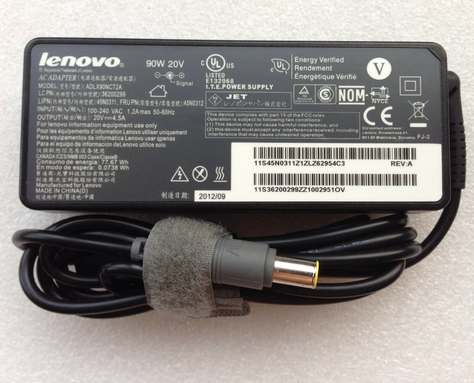 New Original OEM 90W AC Adapter for Lenovo ThinkPad E135,ADLX90NCT2A,ADLX90NDT2A