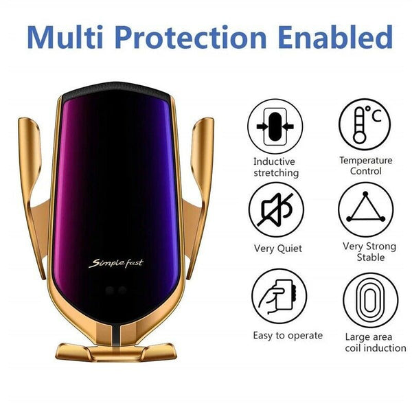 Wireless Automatic Clamping Smart Sensor Car Phone Holder Fast Charger Mount 10W
