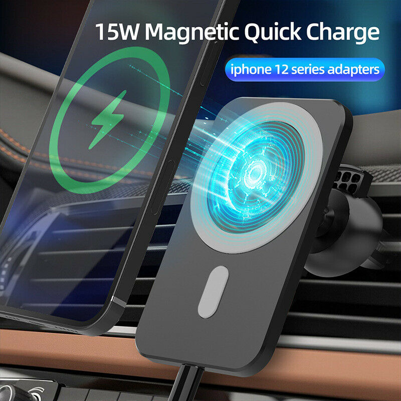 Car Wireless Fast Charger Magnetic Phone Mount Holder for iPhone 12 Pro MAX Mini